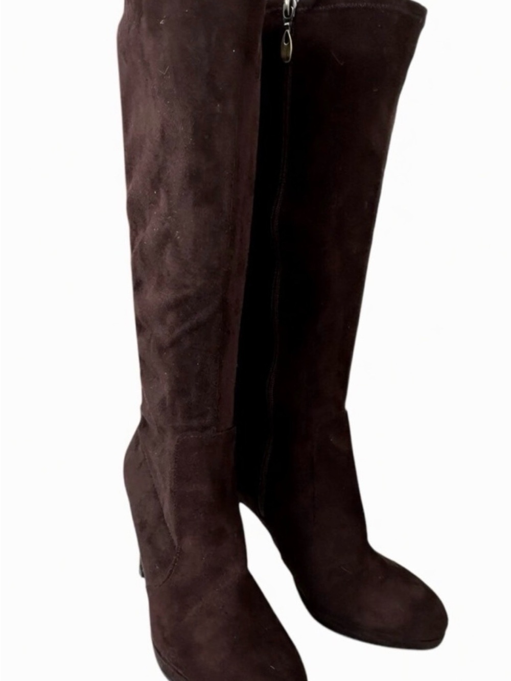 Tahari Dark Brown up to the-Knee Suede Boots